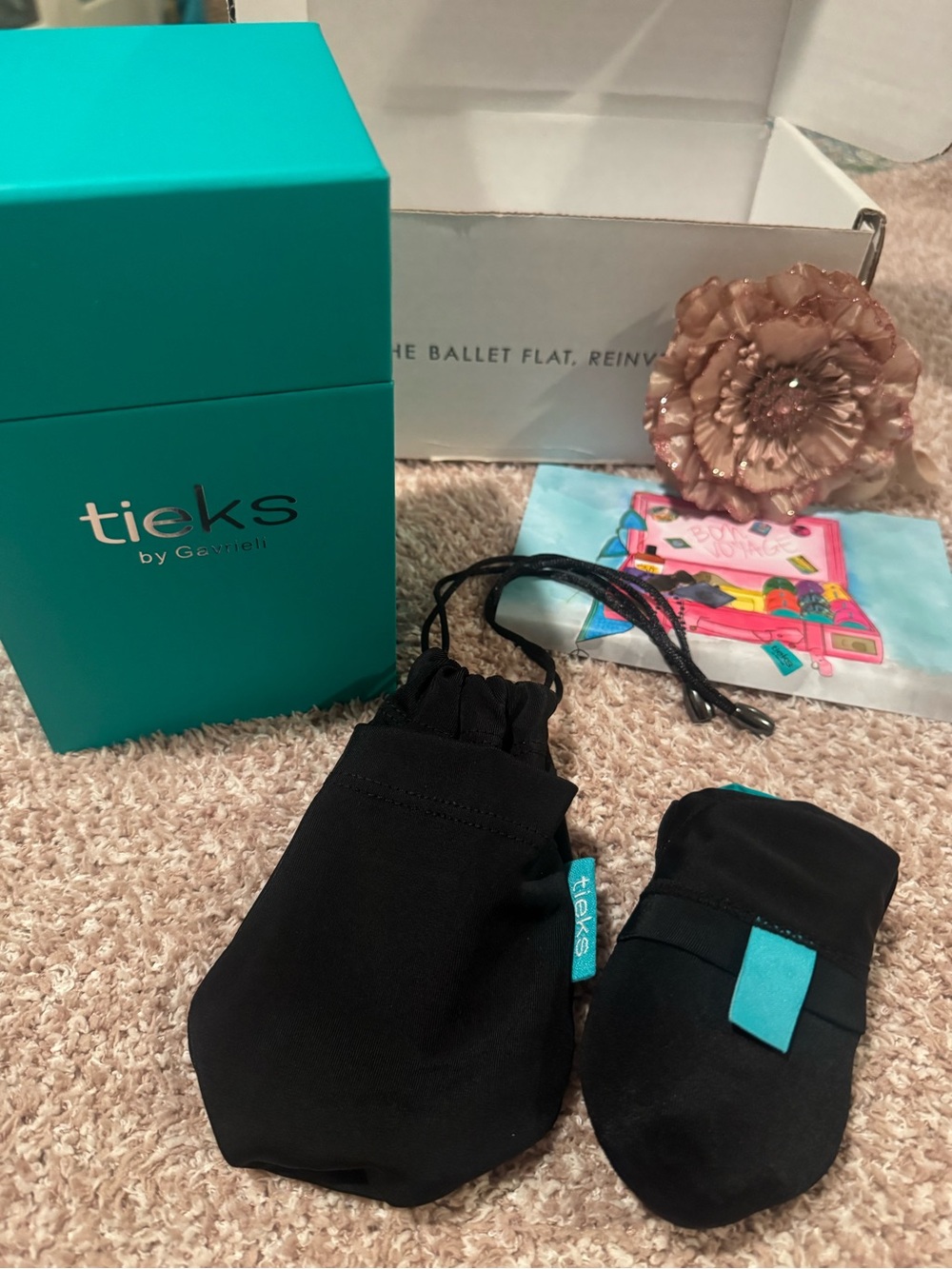 Box Tieks with pouch, flower and handbag
by Gavrieli collectible.